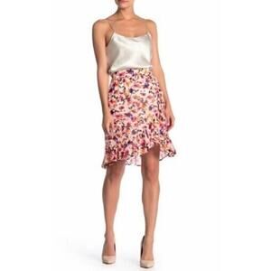 Catherine Malandrino Women's Garden Flower Ruffle Trimmed Skirt Small MSRP‎ $87